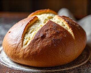 Freshly baked artisanal sourdough bread at Singapore bakery